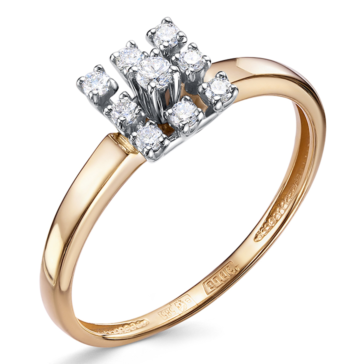 Кольцо, золото, бриллиант, 01-4741